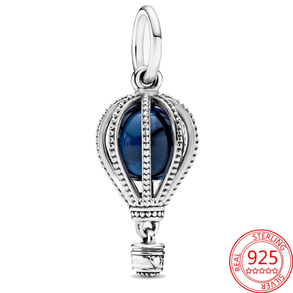 Charme Duplo Dangle em Prata 925, se encaixar pulseira e colar Pandora originais