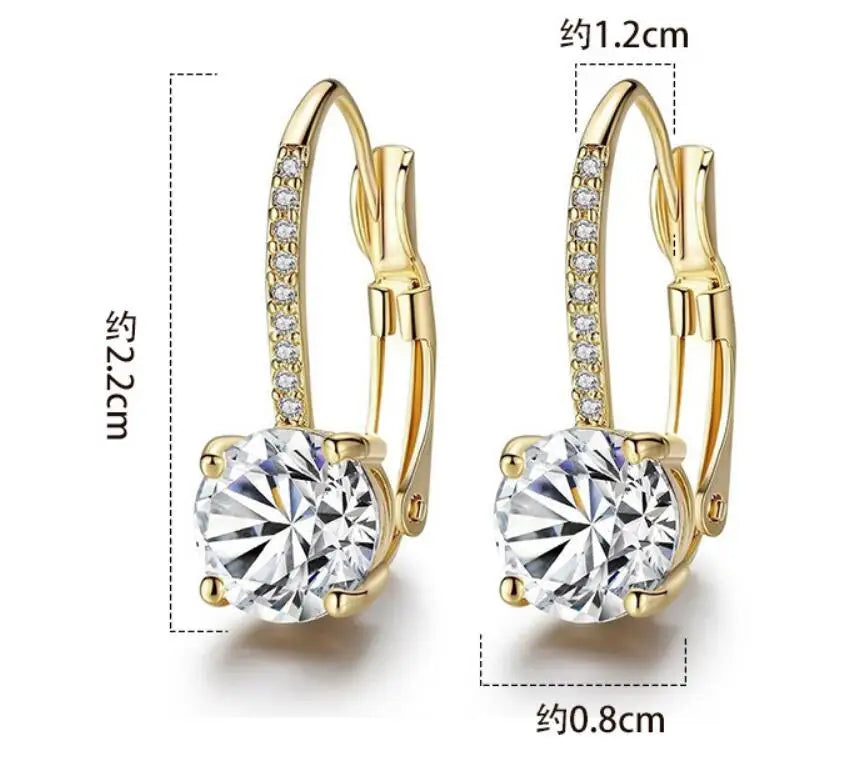 14k brincos folheados a ouro para mulheres, brinco Moissanite, 925 aros de prata 